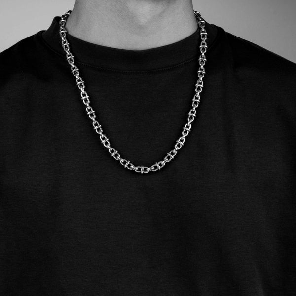 Chiseled Anchor Link Chain Necklace in Sterling Silver, 9mm