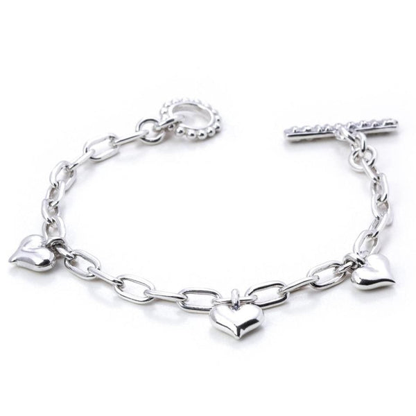 Heart Charm Bracelet In Sterling Silver, 4.5mm – BLOODLINE DESIGN