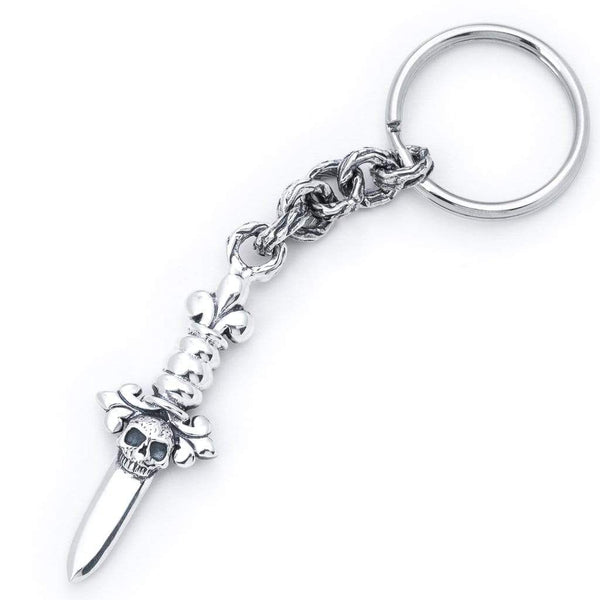 Skull Dagger Keychain In Sterling Silver, 85mm – BLOODLINE DESIGN