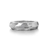 Solid Sterling Silver band, chiseled edges decorate the dome shaped ring