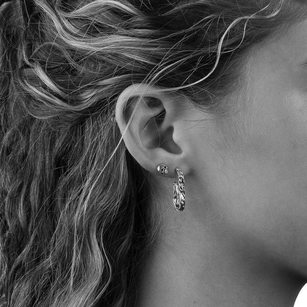 Long Eternal Vine Hoop Earrings In Sterling Silver, 35mm BLOODLINE DESIGN