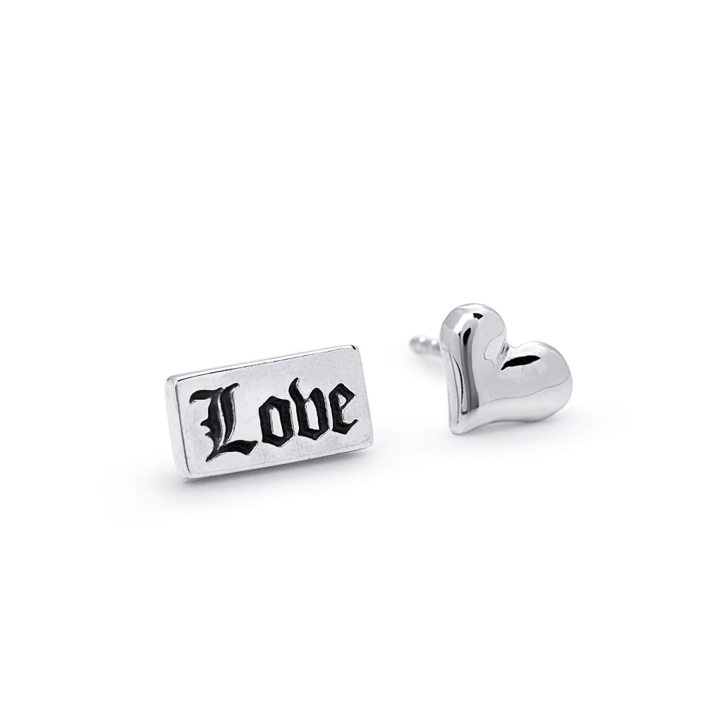 Bloodline Design Womens Earrings The Love and Heart Stud Earring