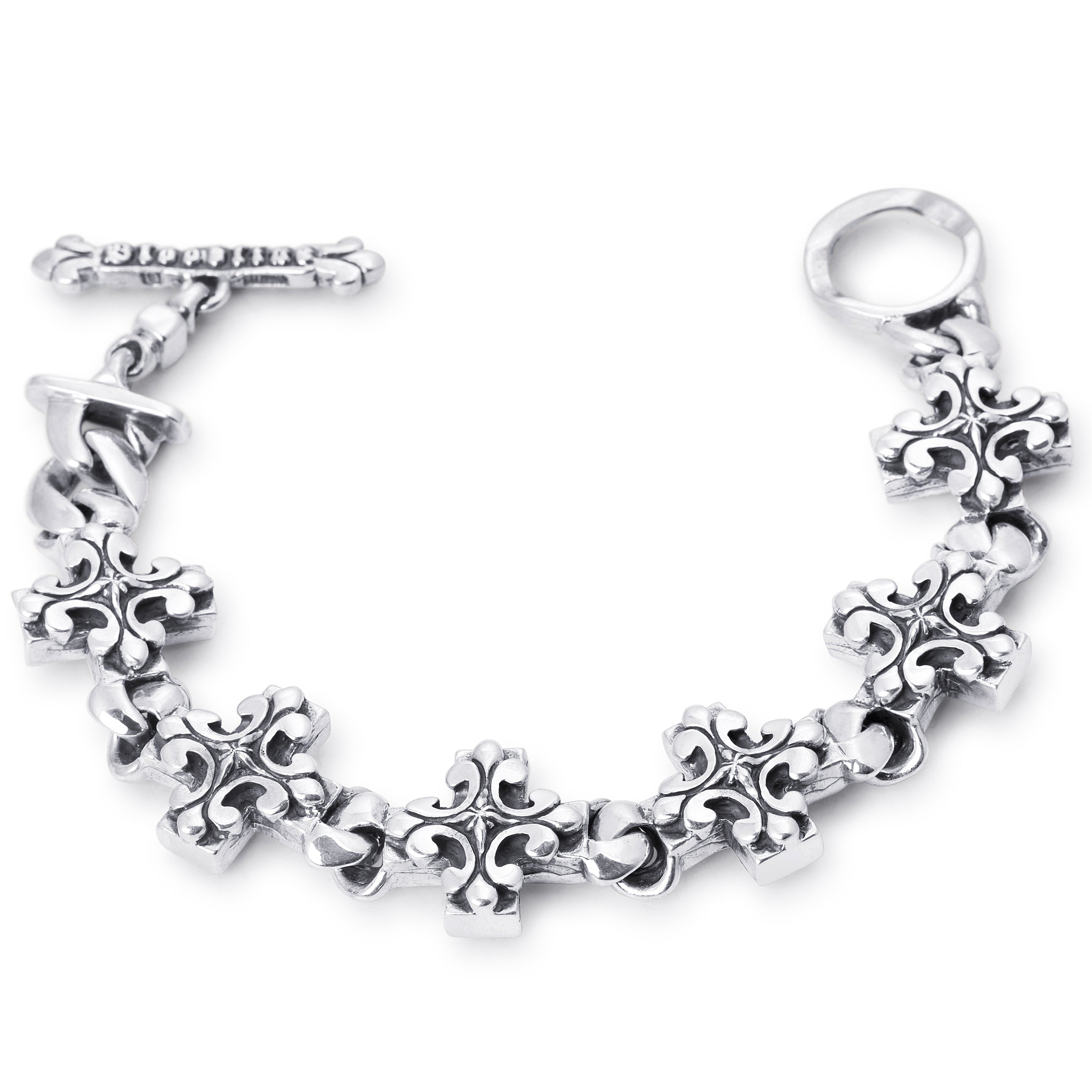Venice Cross Bracelet In Sterling Silver