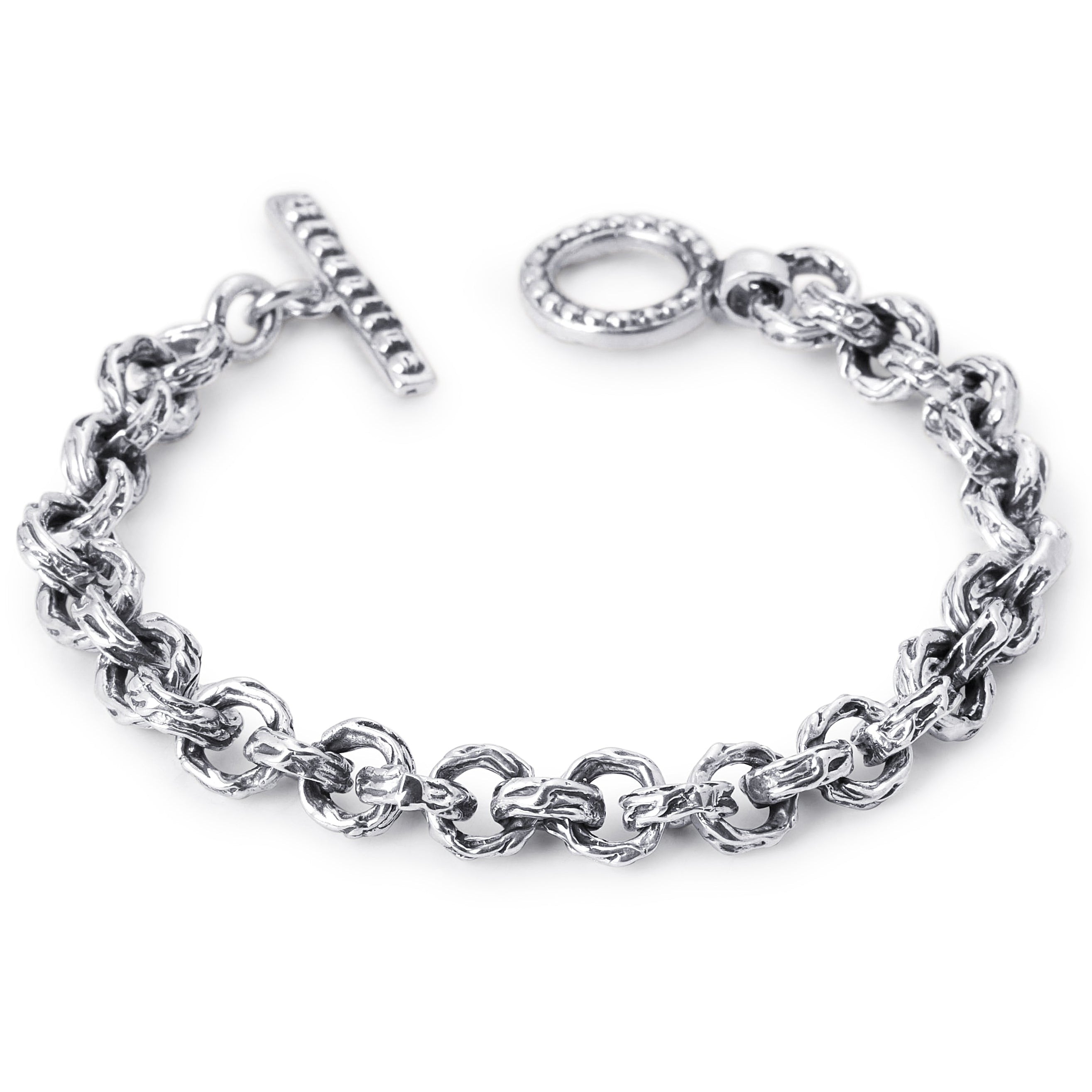 Eternal Vine Rolo Link Chain Bracelet in Sterling Silver
