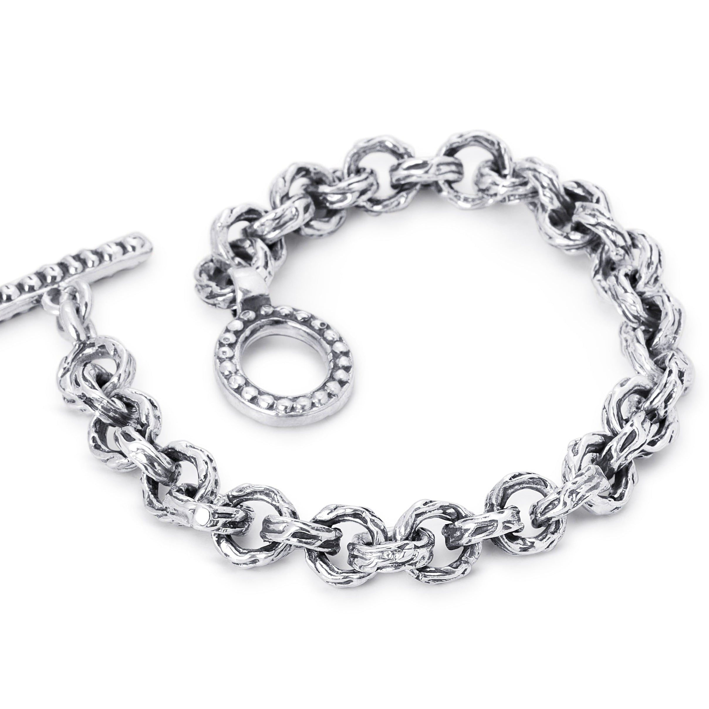 Eternal Vine Rolo Link Chain Bracelet in Sterling Silver