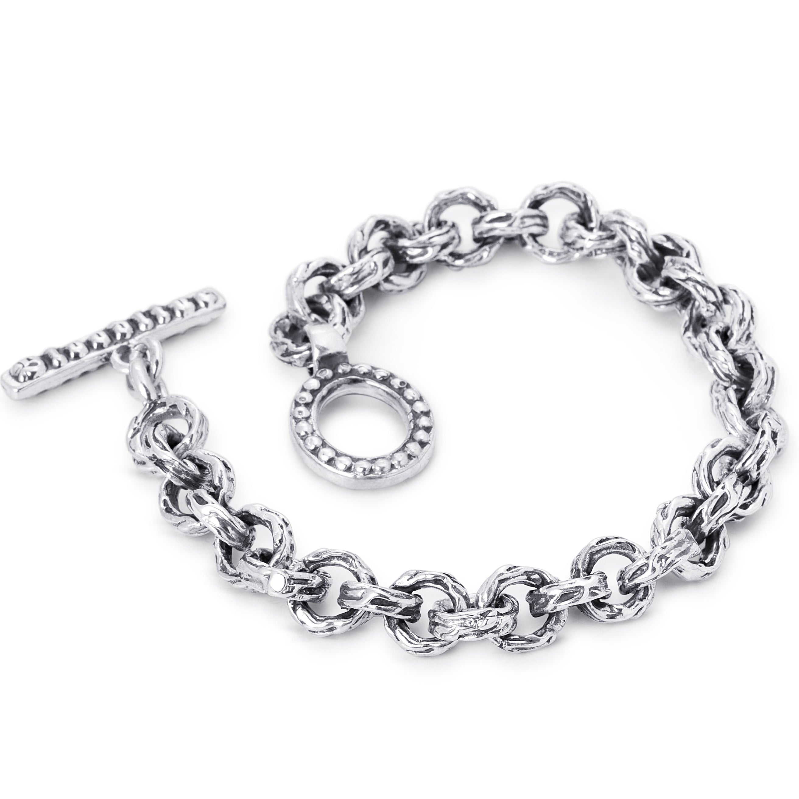 Eternal Vine Rolo Link Chain Bracelet in Sterling Silver