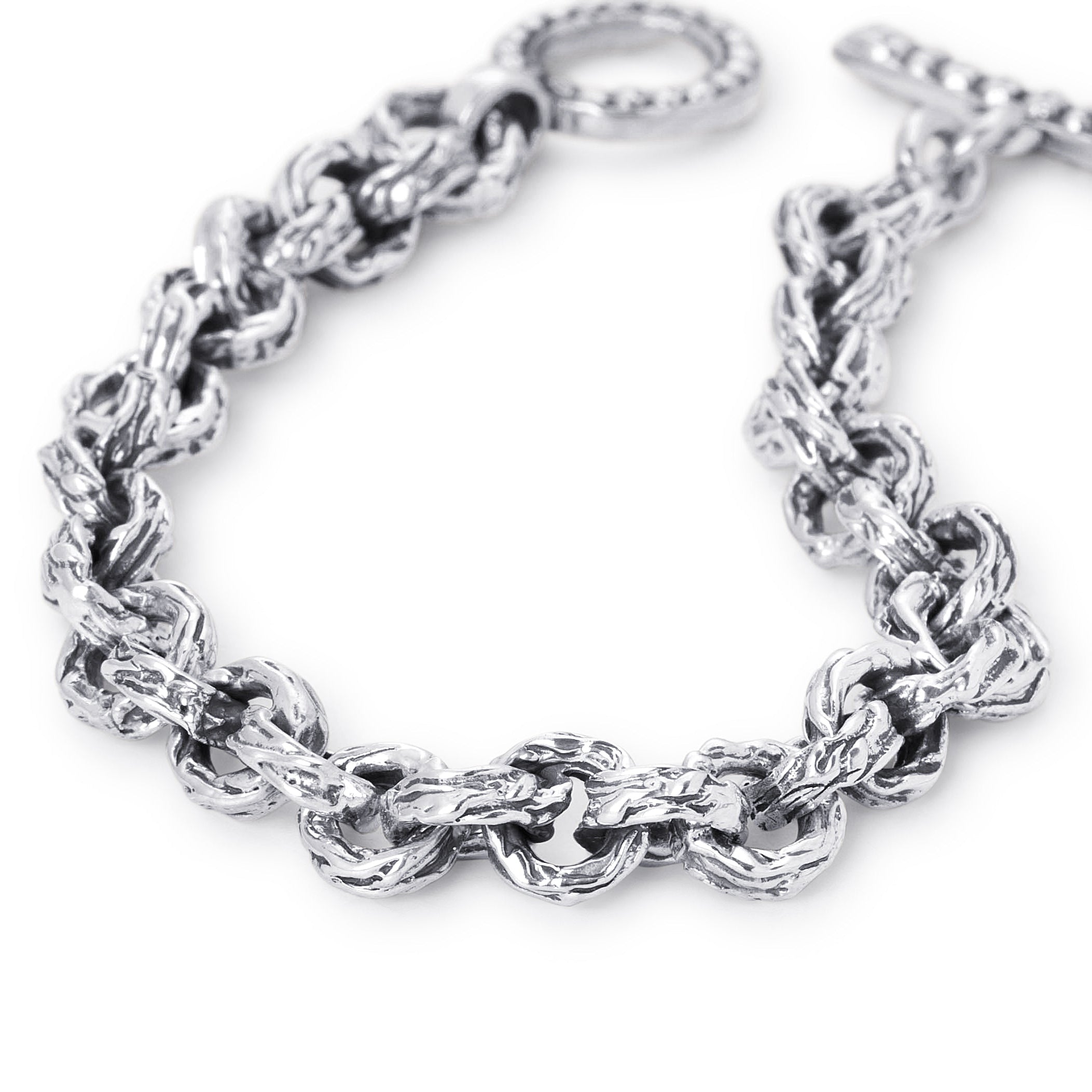 Eternal Vine Rolo Link Chain Bracelet in Sterling Silver