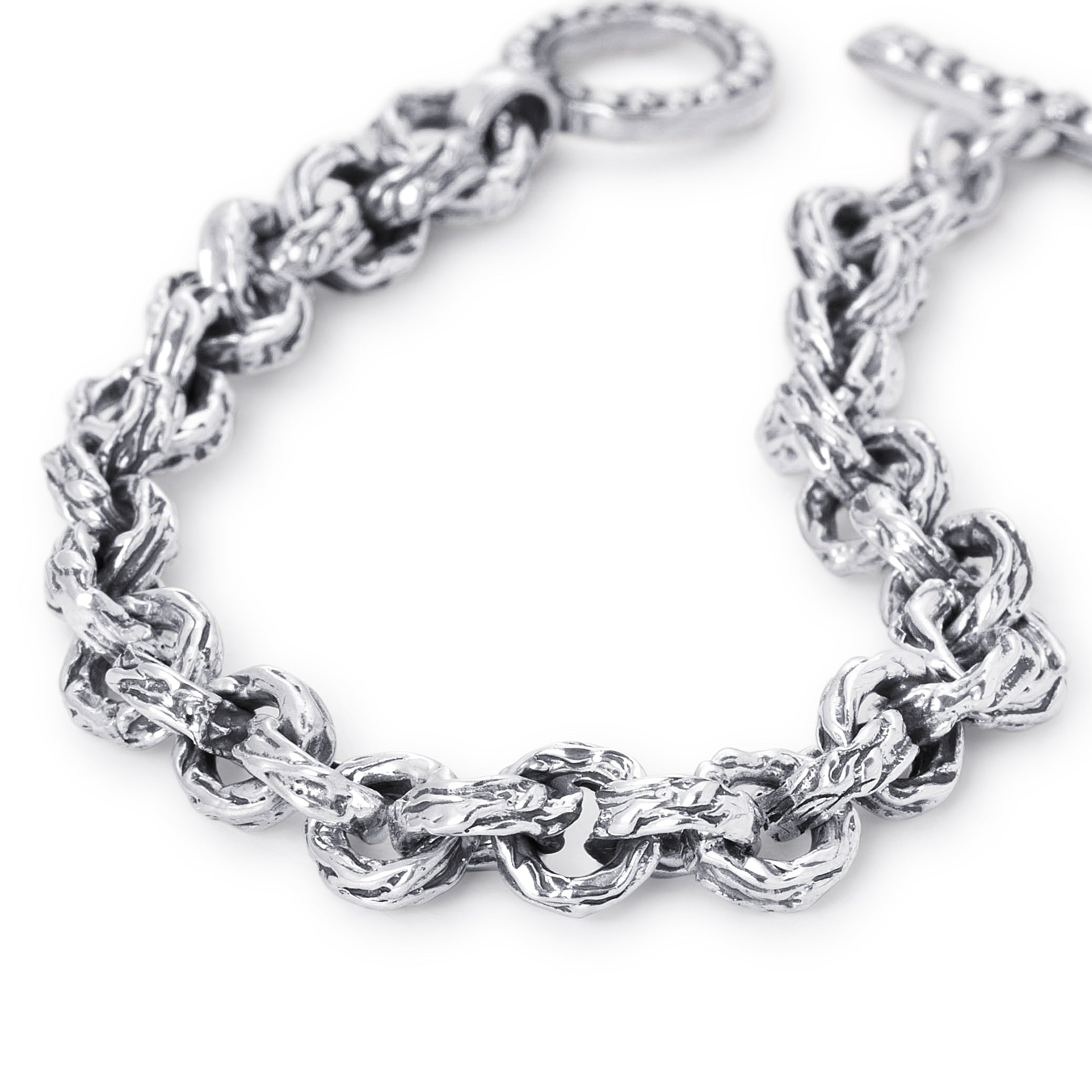 Eternal Vine Rolo Link Chain Bracelet in Sterling Silver