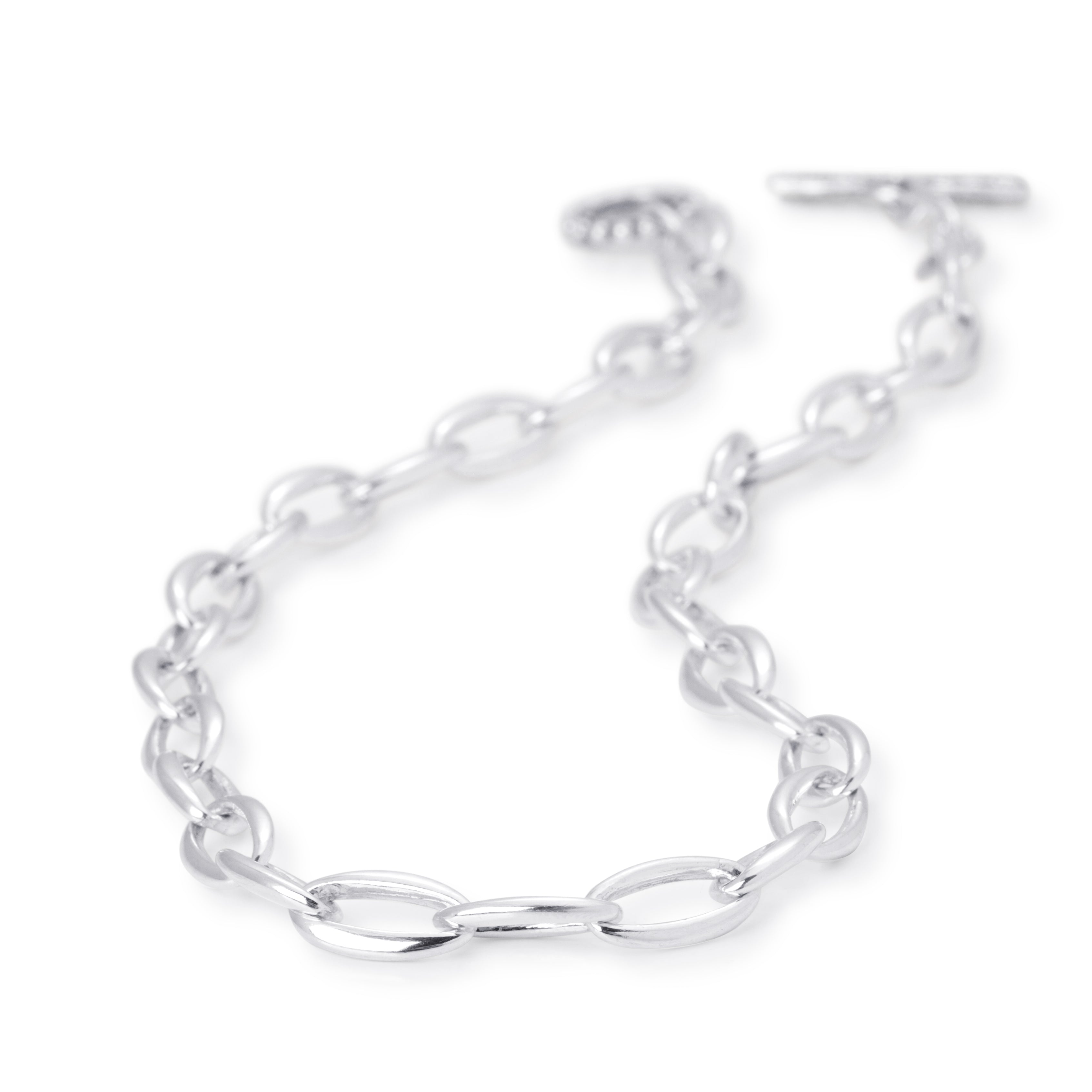 Manhattan Chain Necklace in Sterling Silver, 8.5mm