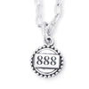 Solid Sterling Silver pendant, edged with beaded design and centred with Angel Numbers