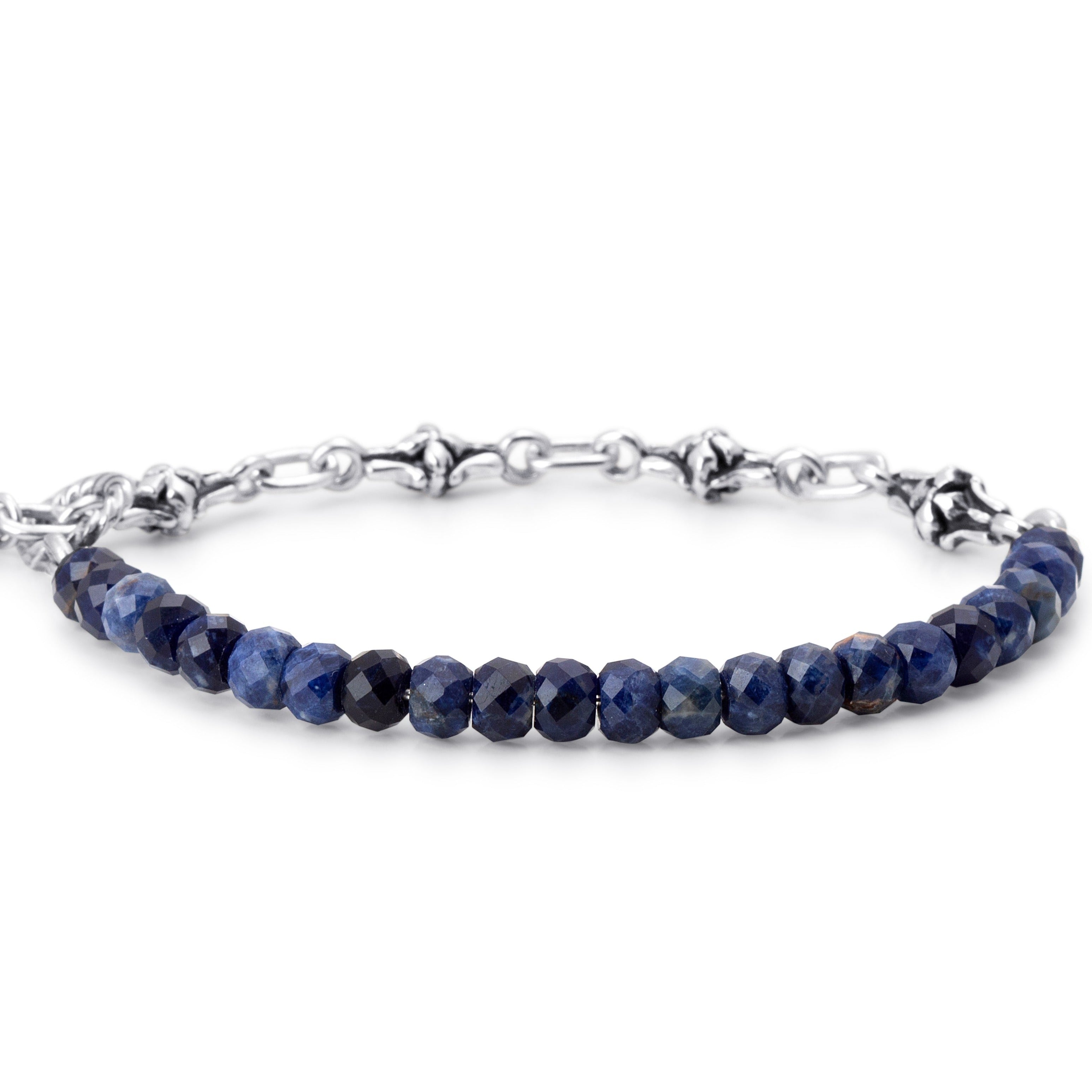 Bloodline Design Mens Bracelets The Beaded Barcelona Link Bracelet With Sodalite