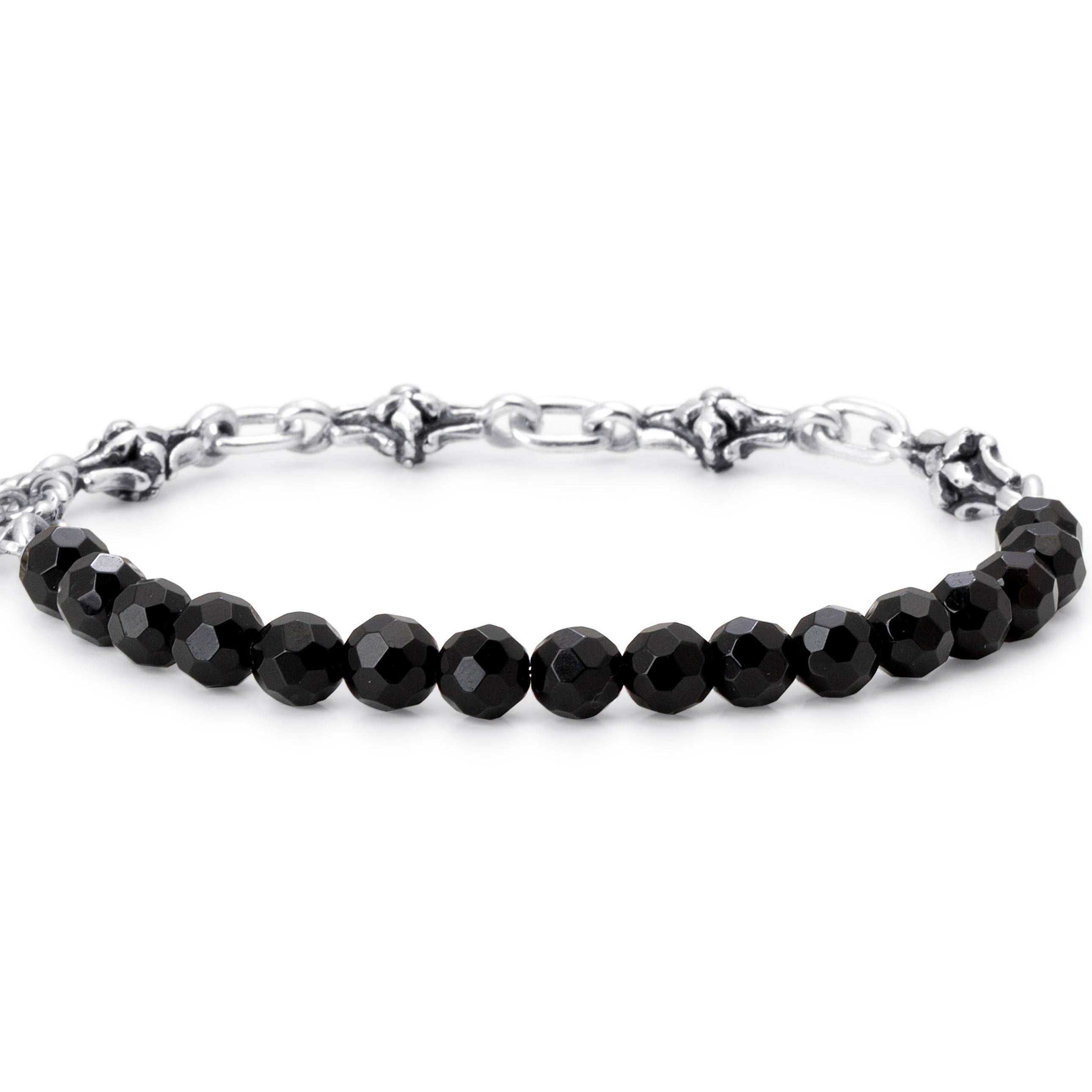 Bloodline Design Mens Bracelets The Beaded Barcelona Link Bracelet With Onyx