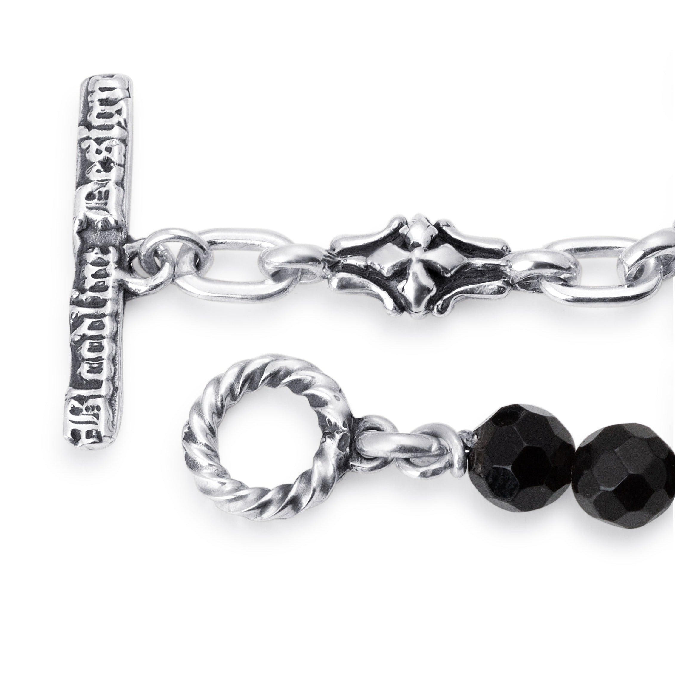 Bloodline Design Mens Bracelets The Beaded Barcelona Link Bracelet With Onyx