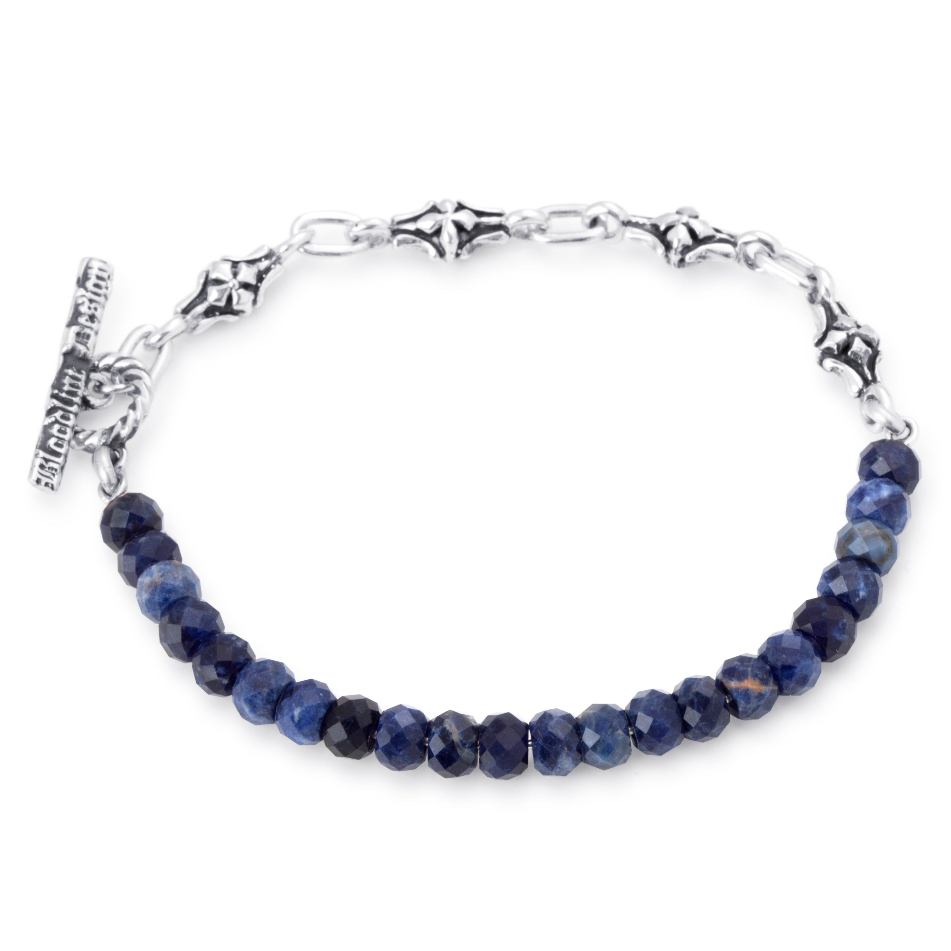 Bloodline Design Mens Bracelets The Beaded Barcelona Link Bracelet With Sodalite