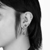 Bloodline Design Womens Earrings Hallmark Hoop Earring with Rose Charm