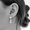 Bloodline Design Womens Earrings Bloodline Double Pink Pearl Drop Earrings