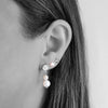 Bloodline Design Canada Womens Earrings Bloodline Double White Pearl Drop Earrings