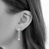 Bloodline Design Womens Earrings The Floret and Pink Pearl Link Drop Earrings