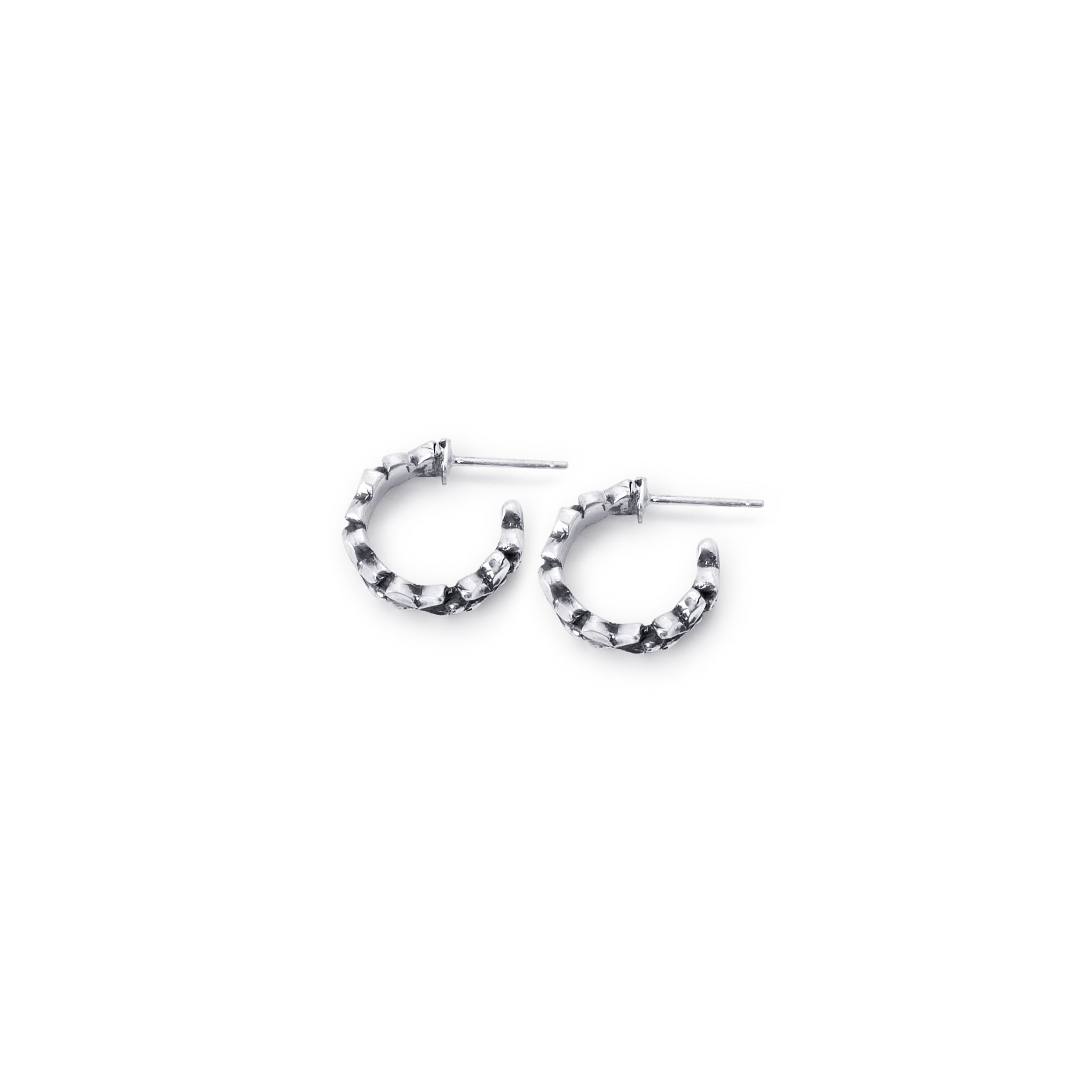 Small Eternal Floral Hoop Sterling Silver Earrings - 4mm