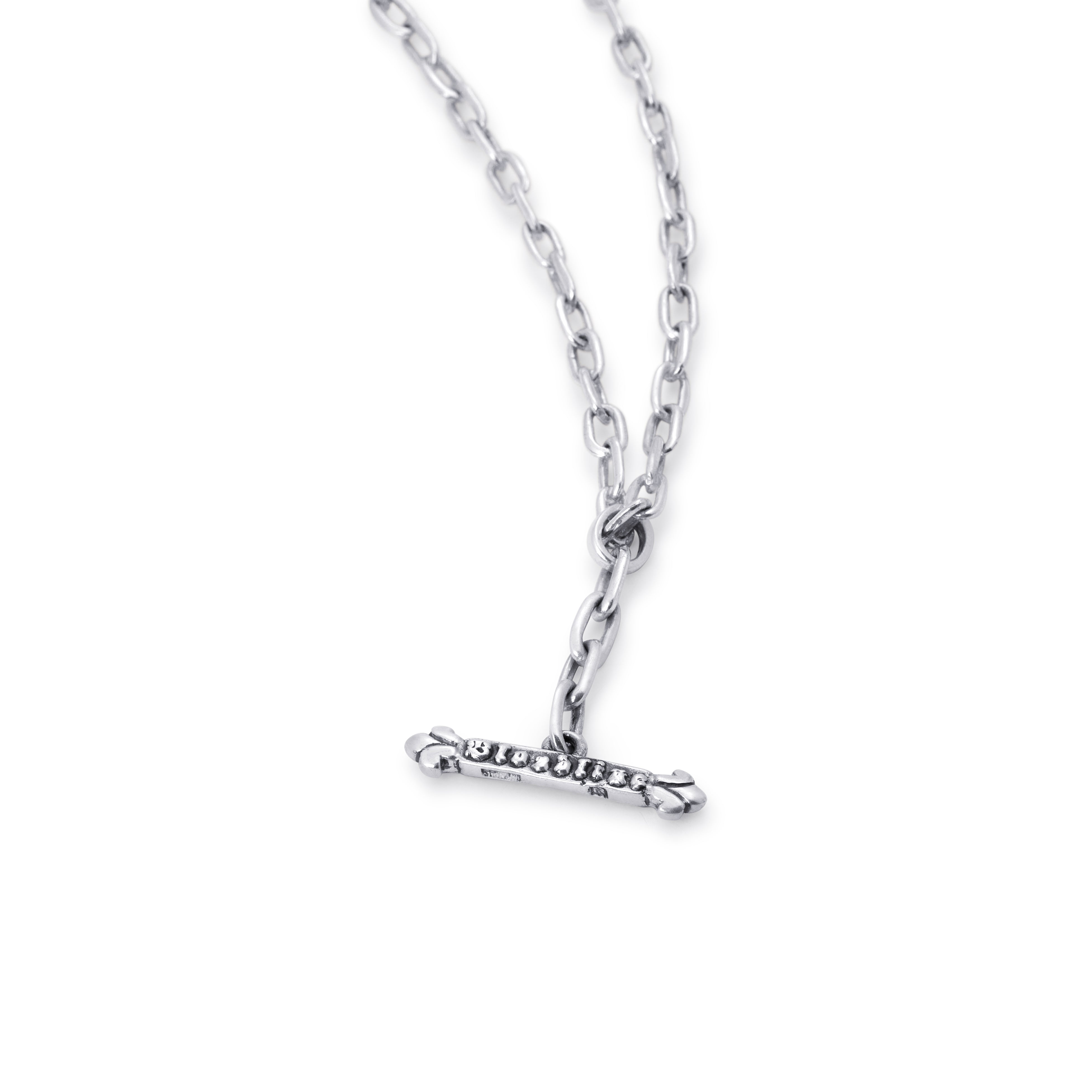 Large Classic T-Bar Sterling Silver Pendant - 13mm