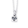 Solid Sterling Silver tablet style pendant stamped with a broken heart design.