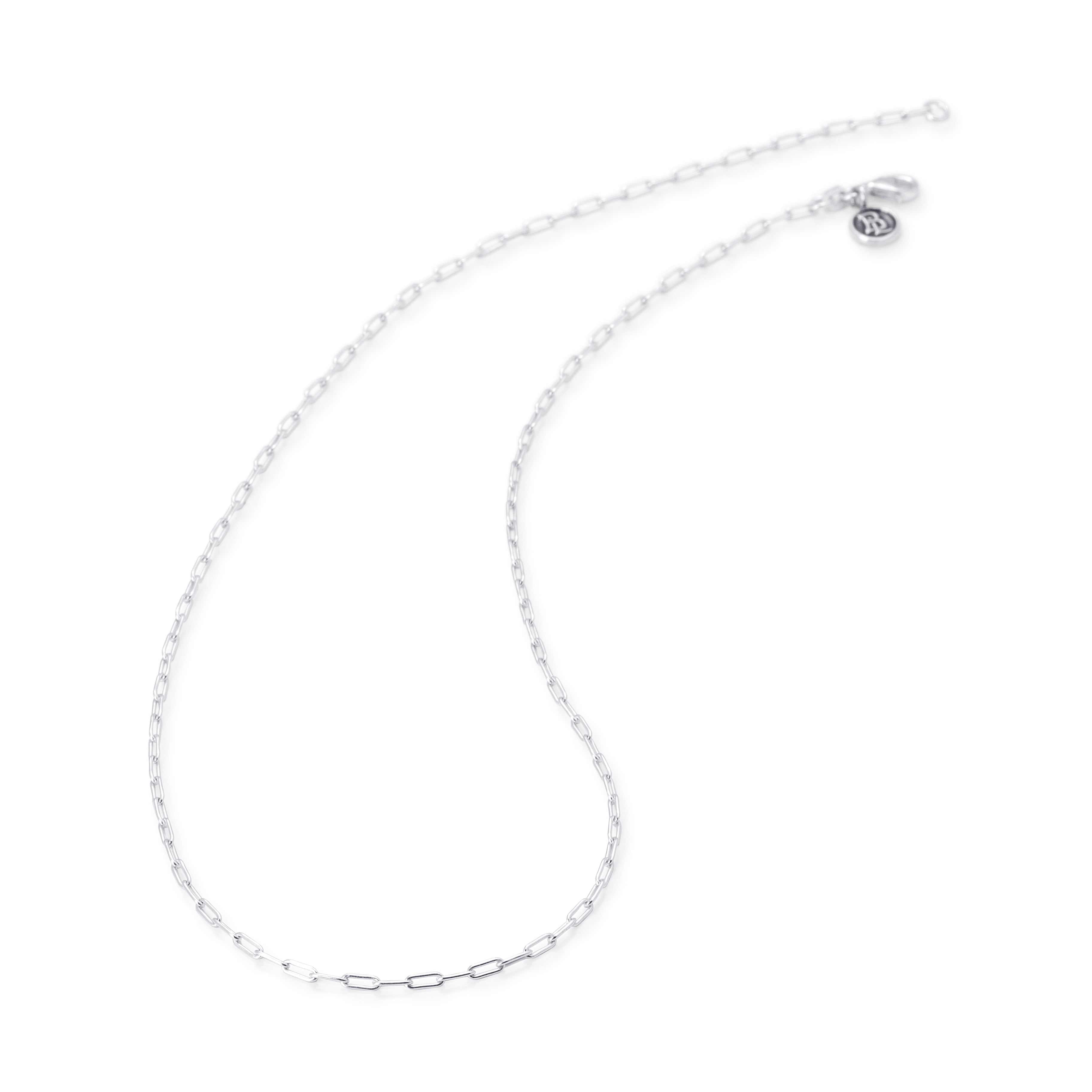 Paperclip Chain Necklace in Sterling Silver, 2mm