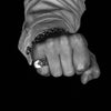 Mens hand wearing theMedium Forged Rising Star Signet Ring In Sterling Silver, 8mm