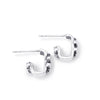 Box Link Fleur-De-Lis Hoop Earrings in Sterling Silver, 10mm