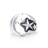 Face Shot of the Large Forged Rising Star Signet Ring In Sterling Silver, 8mm