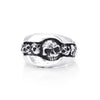 Medium Forged Trapped Skulls Signet Ring In Sterling Silver