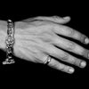 Bloodline Design Mens Bracelets Single Skull Wax Stamp Bracelet shown on a model
