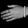 Bloodline Design Bracelets The Classic White Pearl Bracelet Shown on model.