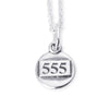 Solid Sterling Silver, centred with Angel Numbers on a plain coin shaped pendant