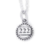 Solid Sterling Silver pendant, edged with beaded design and centred with Angel Numbers