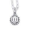 Solid Sterling Silver pendant, edged with twisting rope and centred with Angel Numbers