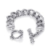 Ornate Eternal Vine Curb Link Chain Bracelet in Sterling Silver with a toggle clasp, by Bloodline Design
