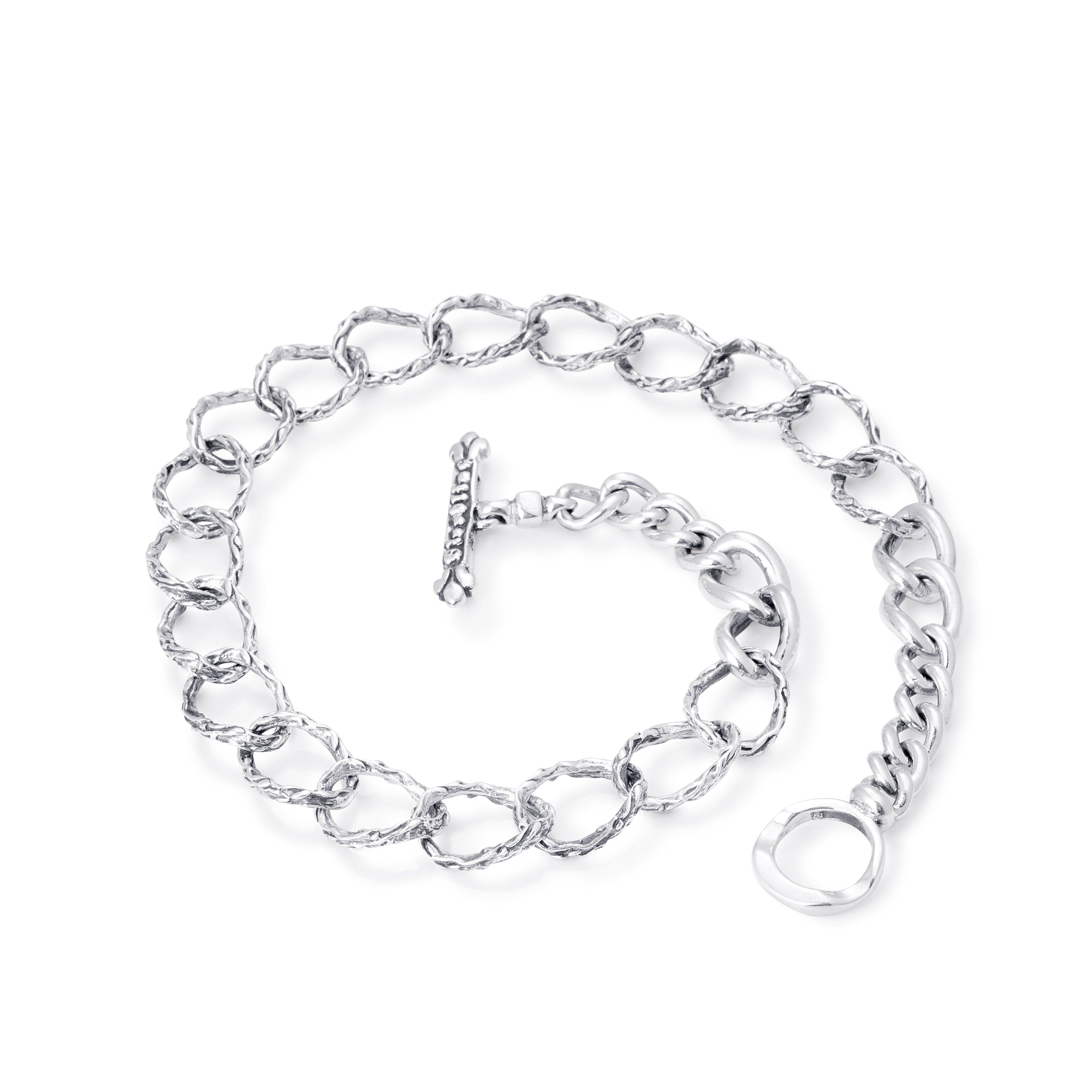 Eternal Vine Curb Link Chain Necklace in Sterling Silver, 16mm