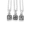 P,Q,R Signet Tablet Pendants in Sterling Silver, 15mm