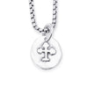 Antique Cross Coin Pendant In Sterling Silver, 25mm