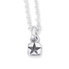 Solid Sterling Silver tablet style pendant stamped with a star design.