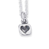 Solid Sterling Silver tablet style pendant stamped with a heart design.