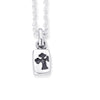 Solid Sterling Silver tablet style pendant stamped with a cross design.