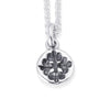 Solid Sterling Silver tablet style pendant stamped with a floral antique design.