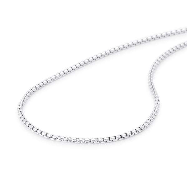 Rounded Box Link Chain Necklace in Sterling Silver, 3.7mm – BLOODLINE ...