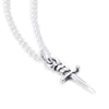 Solid Sterling Silver dagger hanging on a chain