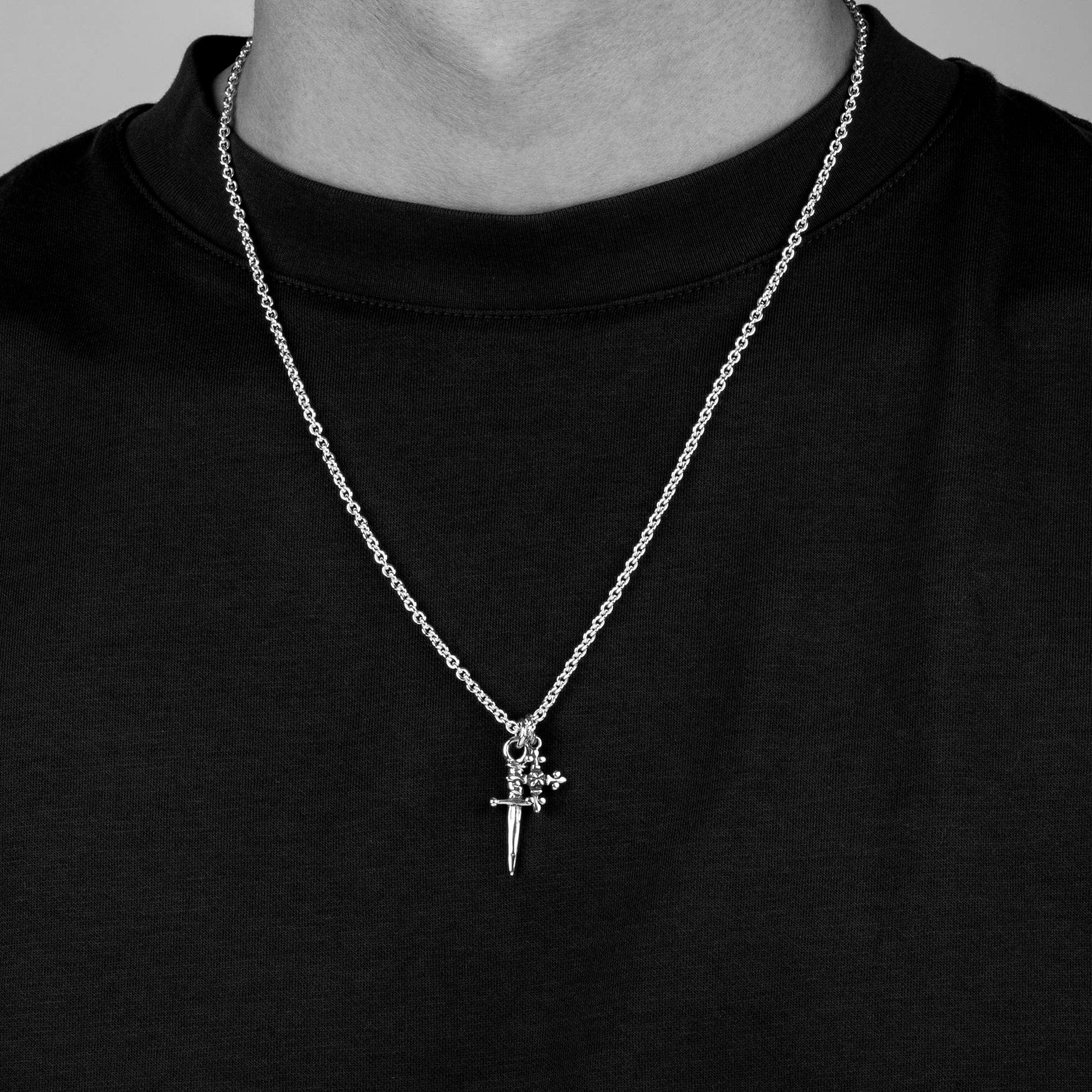 Bloodline Design M-Necklaces The Dagger and French Cross Necklace