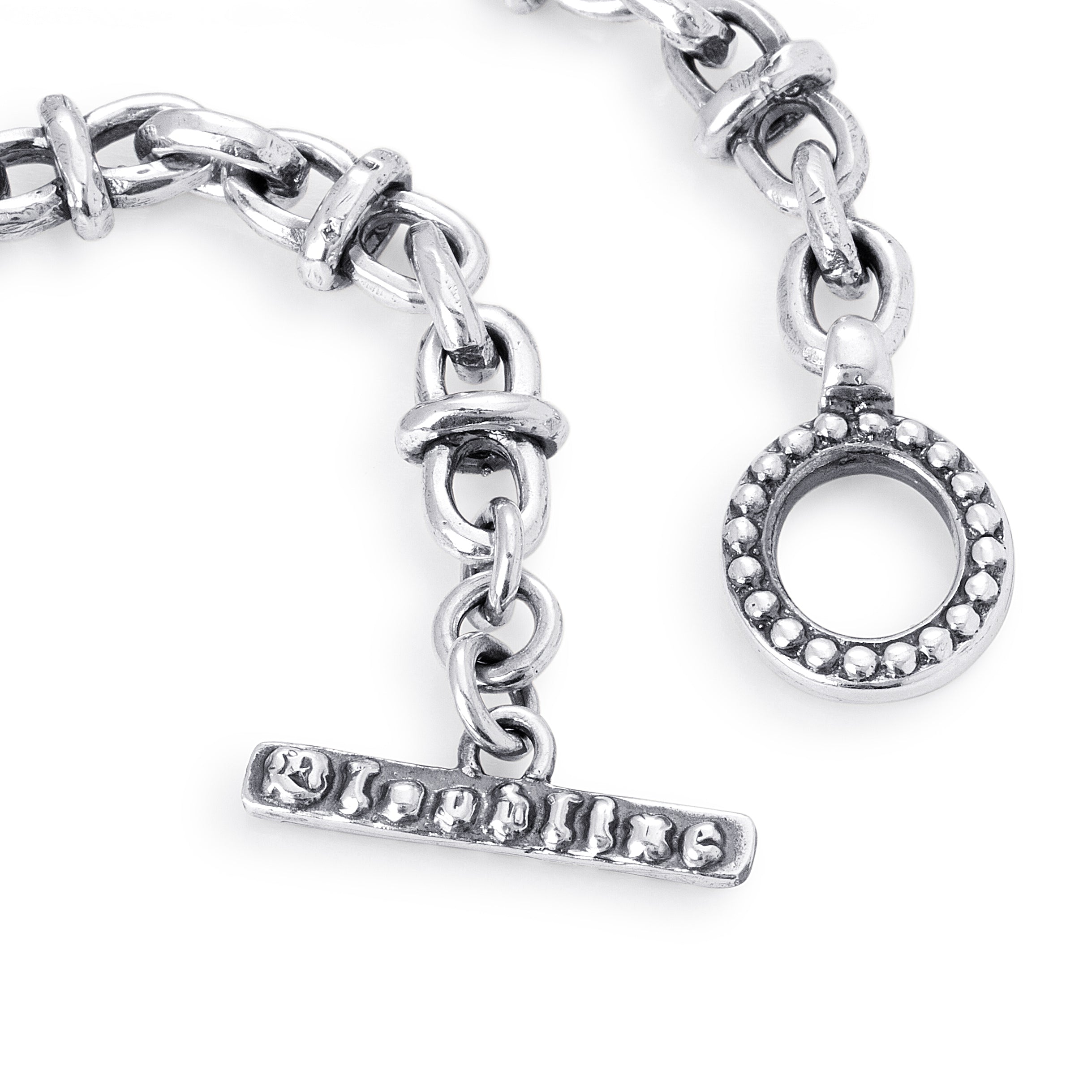 Bloodline Design M-Necklaces Large chiseled barrel link necklace toggle