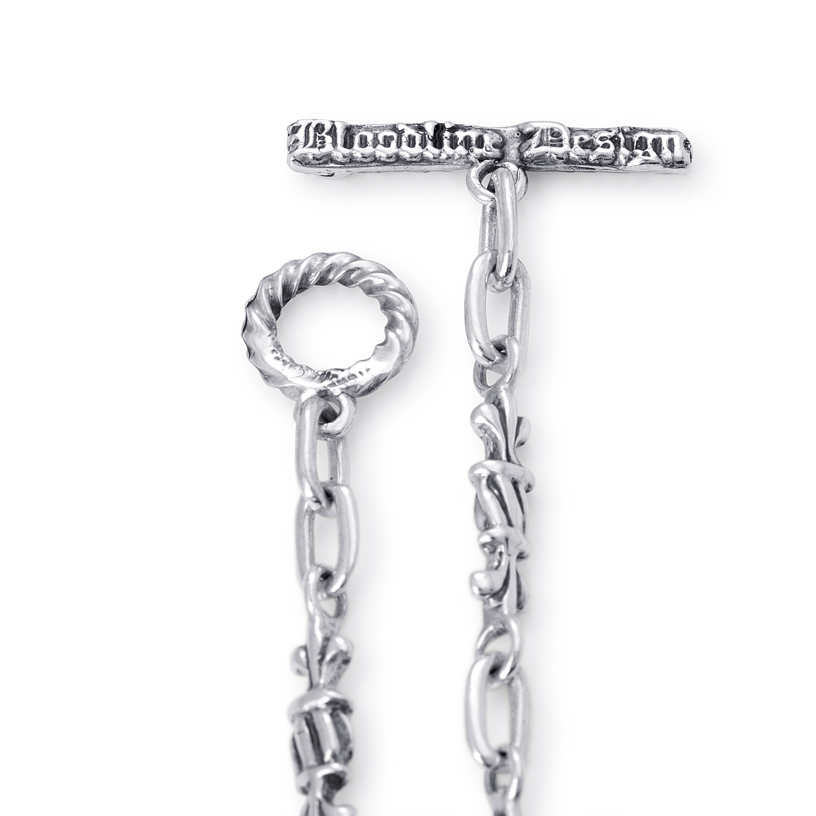 Solid Sterling Silver Pillar Chain Necklace Bloodline Design toggle