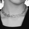 Manhattan Mixed Chain Necklace in Sterling Silver, 5.5mm-8.5mm