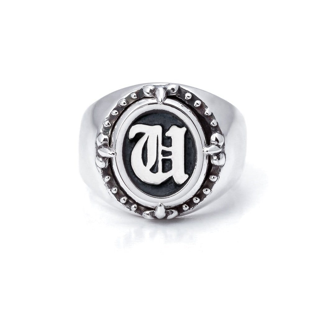 Bloodline Design Personalized U / 5 Old World Signet Ring